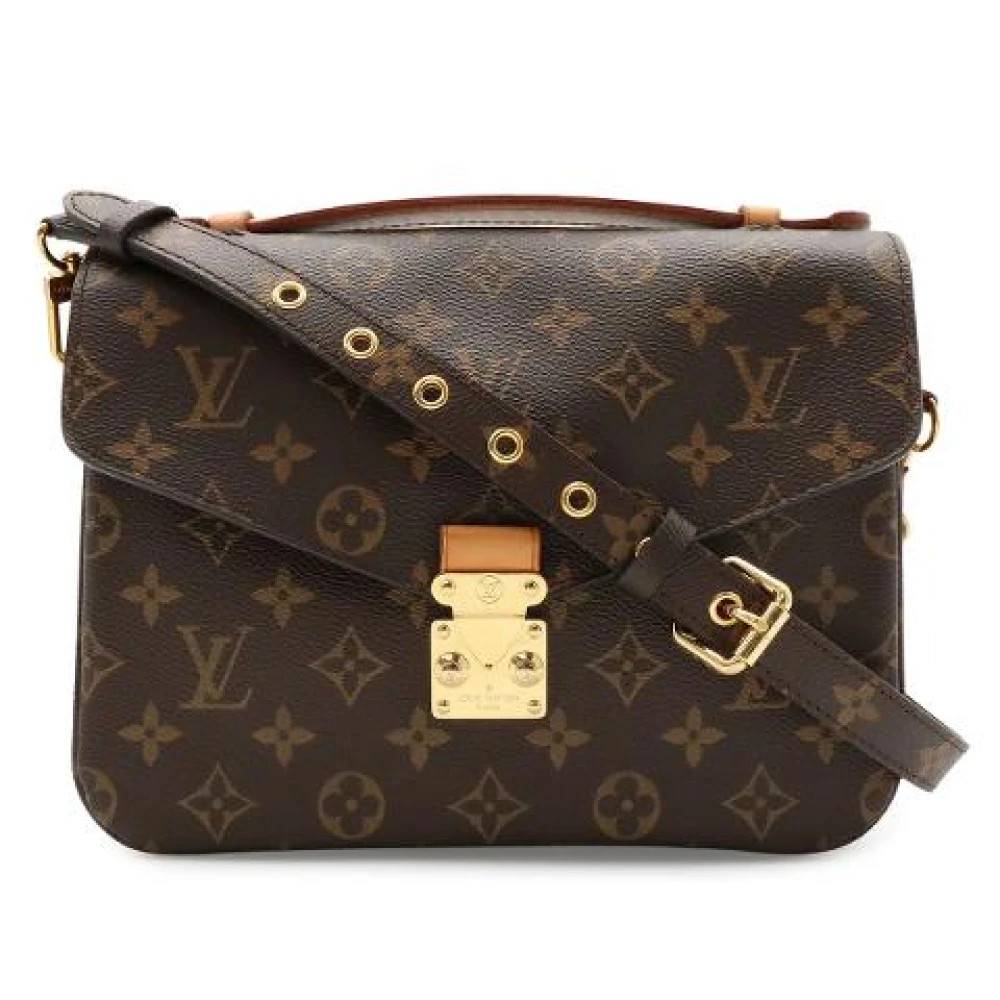 Louis Vuitton Vintage Pre-owned Pochette Metis Monogram håndtaske - Vintage - Dame - Brun - ONE SIZE - Uld
