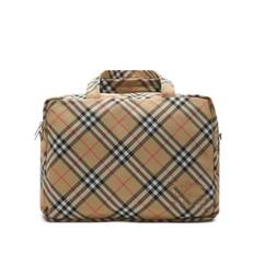 Burberry - rutig duffelväska - herr - polyester/polyester/polyuretan/polyuretan - one size - Brun