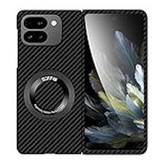 Smartphone Flip Fodral Compatible with Google Pixel 9 Pro Fold Case with Kickstand Cover Case Carbon Fibre Case Shockproof Lightweight Protective Cover for Google Pixel 9 Pro Fold 2024 Support Wireles