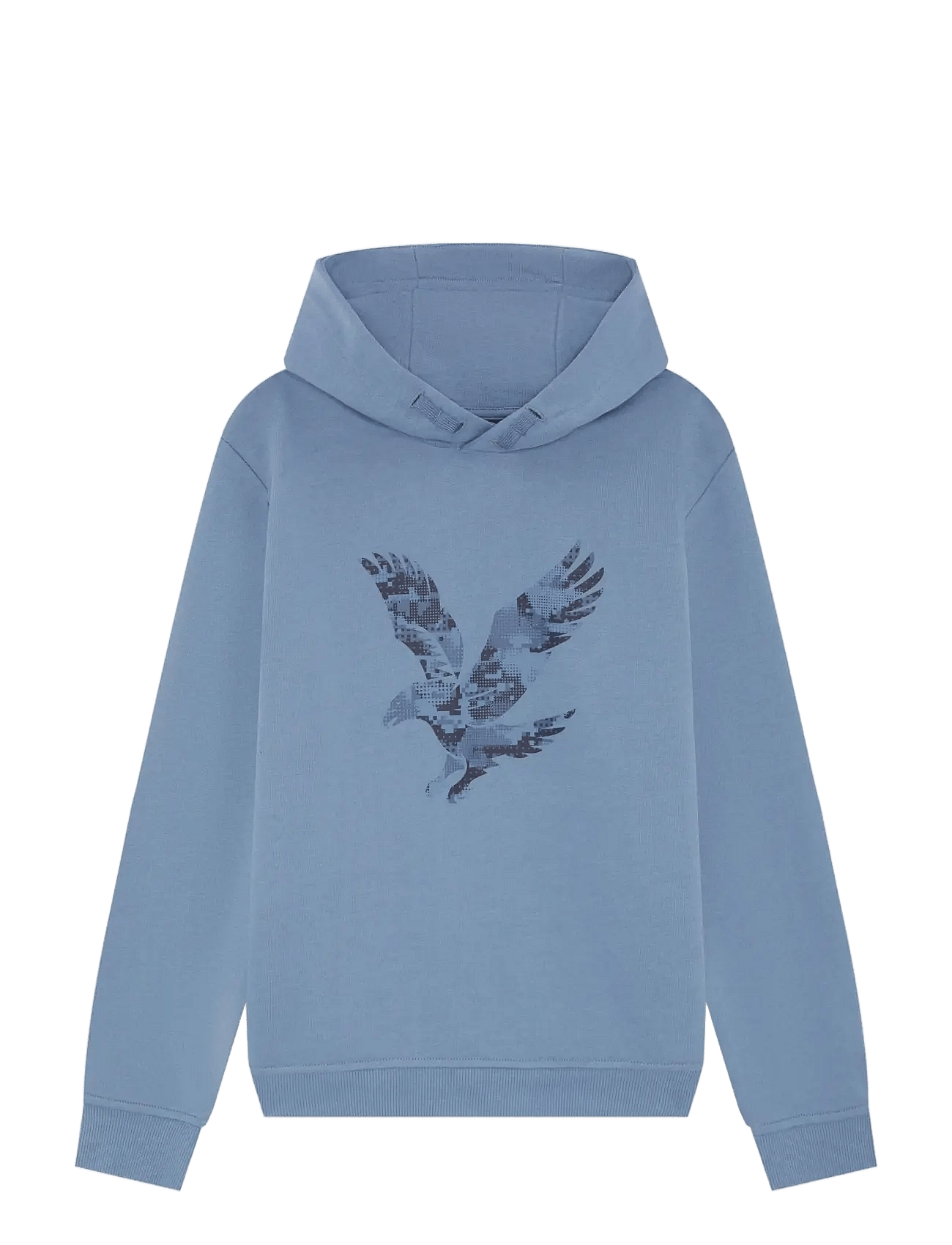 Lyle & Scott Pixelated Eagle Print Hoodie - Blue - 128-134