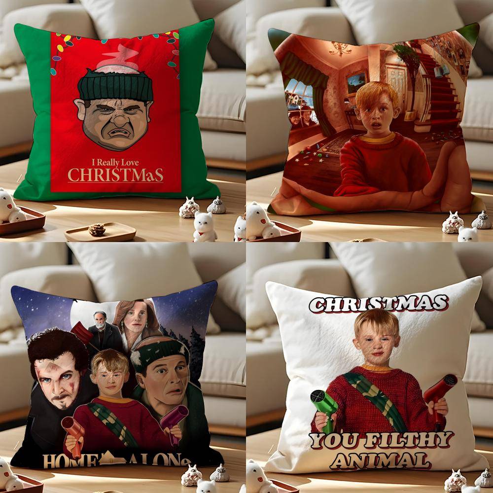 Home Alone Film Jul Kuddfodral Mönster Tryckt Kuddfodral För Vardagsrum Soffa Kuddfodral & Sovrumsinredning