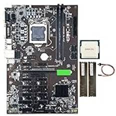 Tsadeer B250 BTC Mining Motherboard LGA 115 Support VGA DVI med 2XDDR4 4GB 2133MHZ RAM +G3930 CPU + Switch-kabel