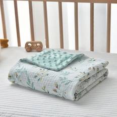 1 st babyskyddsfilt & mössa, nyfödd sängkläder, bekväm och mjuk babyfilt som passar alla årstider, storlek 70*100 cm, idealisk babypresent. Älskar Val - Grön (70*100 cm)