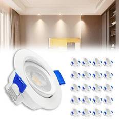 Froadp 20x Extra Flat Led Spotlight 5W Led Infälld Spotlight Badrum Ultratunn Varmvit IP44 för Badrum Kök Vardagsrum