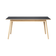 FDB Møbler C35B matbord 82x160 cm Dark grey-oak nature lacquered - Grå