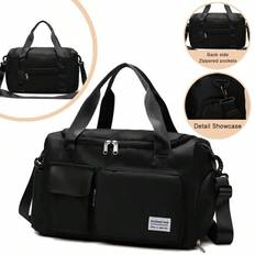 1 st Tidal Current Contrast Färg Stora Barn Tygväska Resväska Maiden Lätt axelväska Crossbody-väska Förvaringsväska Gymväska Bagageväska Övernattnings - Svart (små)