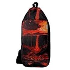 VAPOKF Lava Magma Area Axelryggsäck Axelväska Crossbody Väska Resa Vandring Dagväska för Män Kvinnor, mång, 16x36.5x8.4cm/6.3x14.4x3.3in