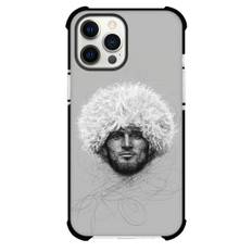 UFC Khabib Nurmagomedov Phone Case For iPhone Samsung Galaxy Pixel OnePlus Vivo Xiaomi Asus Sony Motorola Nokia - Khabib Nurmagomedov Avatar Ballpoint Pen Drawing On Gray Background