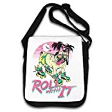 Roll with It Vaporwave Miami skruvstäd mops hund konst axelväska