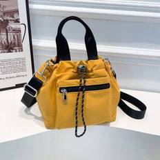 Dam Vardaglig Casual Nylon Vattentät Enfärgad Bucket Bag, Handväska och Axelväska Axelväska - Gul
