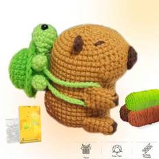 DIY Capybara Virkningsset Lämplig för nybörjare som är nya med att virka Hantverksdekor med Steg-för-steg-instruktioner Handgjorda virkade stickningss - Brun