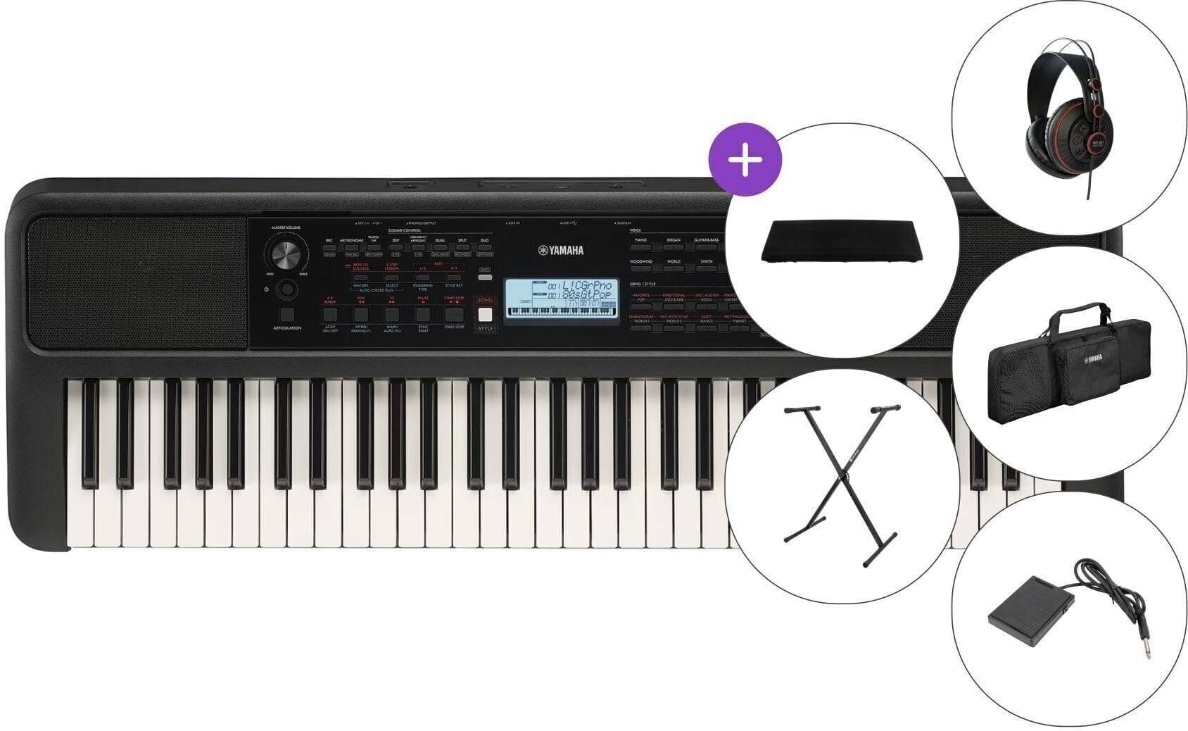 Yamaha PSR-E383 DELUXE SET Keyboard med berøringsrespons Black
