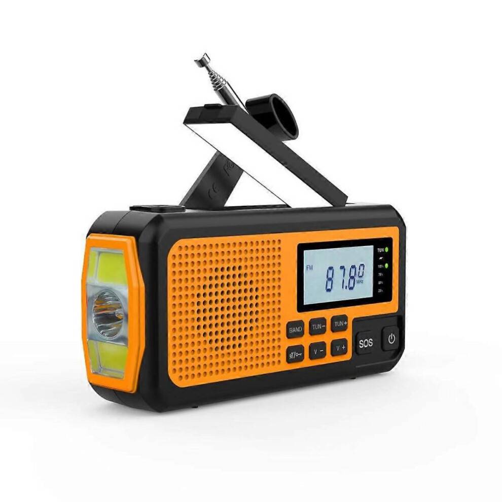 Krankradio + FM BT nødradio med 5000 mAh batteri solcelledrevet med vækkeur, mørklægningsfunktion E 0619 SZRH AX 0725 udgave 0816 miao7