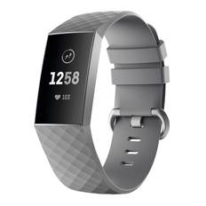 Rem af silikone til Fitbit Charge 3/Charge 4 Grå