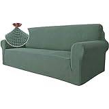 YSTYLE Stretchigt Sofföverdrag med armstöd 3-Sits, Elastiskt Pet Soff Cover Töjbart överdrag, Avtagbar Halkskydd Fåtöljöverdrag Möbel Maskintvättbar, Sofföverkast För Soffa Fåtölj, Grön