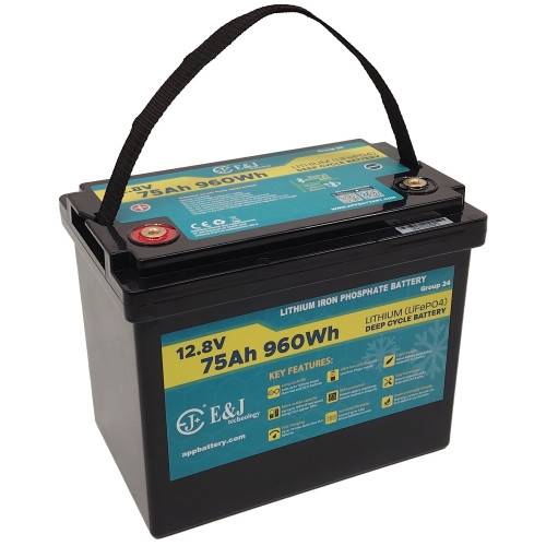 E&J Litiumbatteri 12 volt 75Ah (Bluetooth + HEAT)
