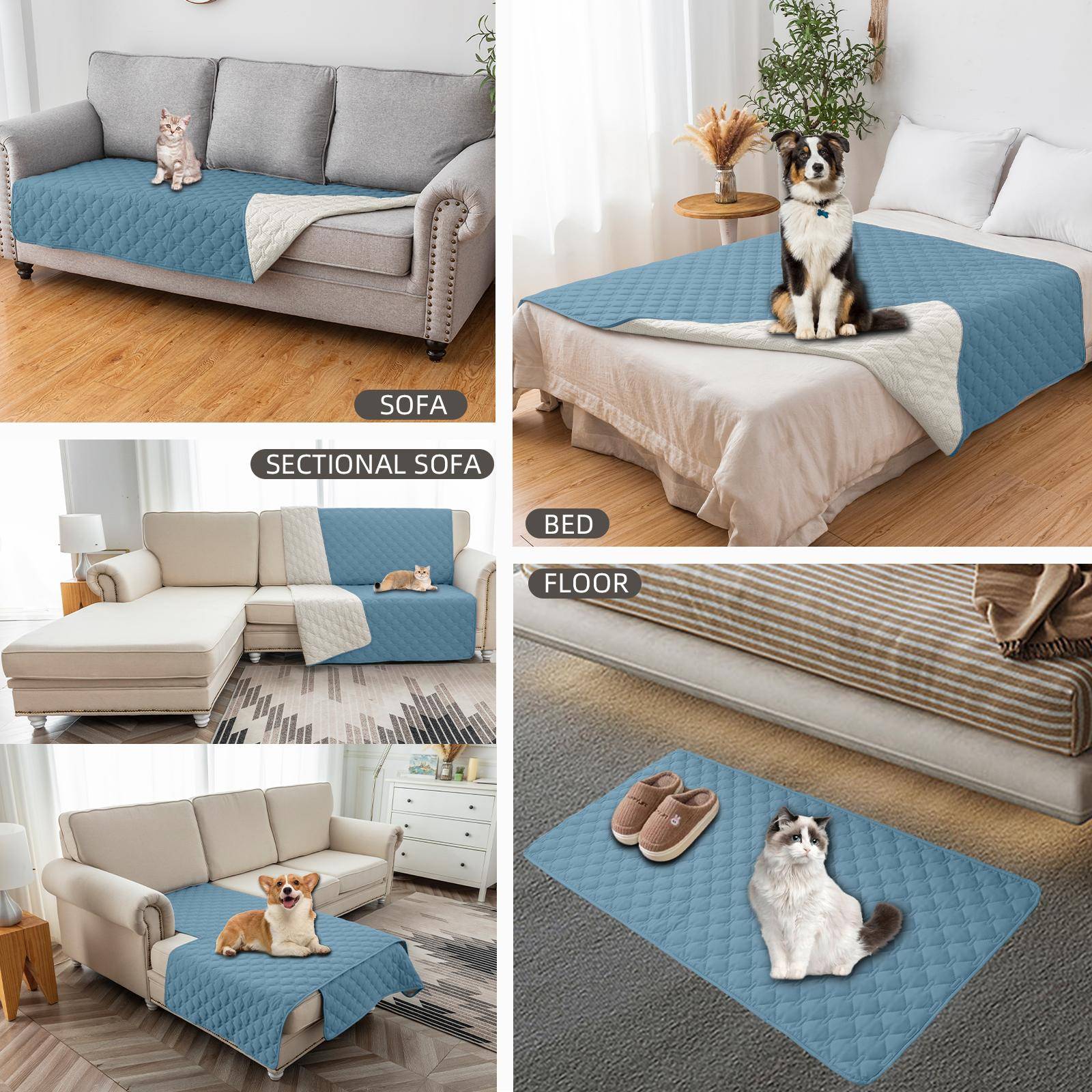 Vattentät Hundsängöverdrag Husdjursfilt för säng Soffa Soffa Vändbar sofföverdrag L-form Sofföverdrag Sektionssofföverdrag Schäslong Loveseat Sofföver