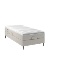 Kinnabädden - Tellus Ställbar Säng Sand 90 Extra Fast Rundat Träben Svart 19cm från Sleepo - Beige (90x200)