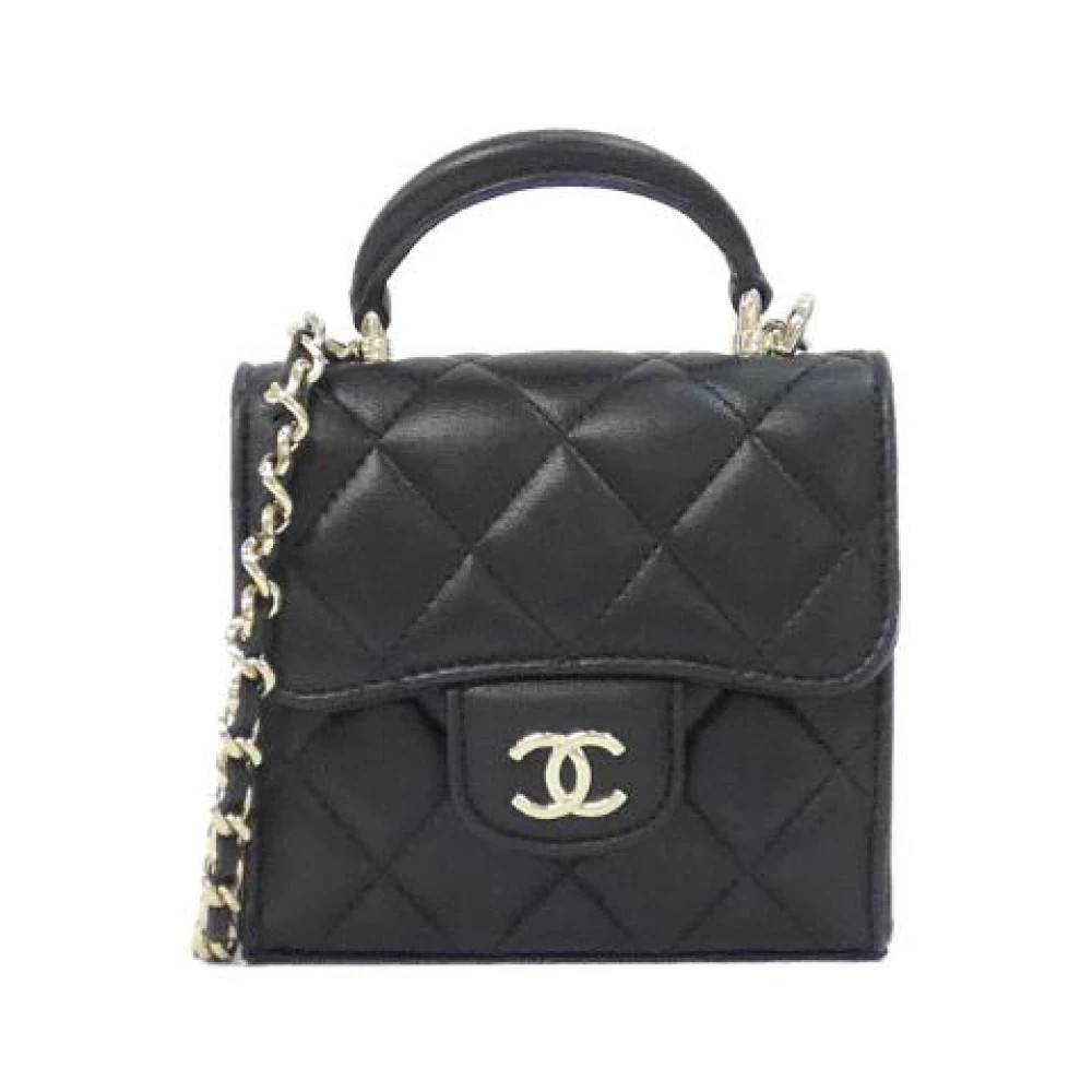 Chanel Vintage Pre-owned Lambskin Skuldertaske - Vintage - Dame - Sort - ONE SIZE - Uld