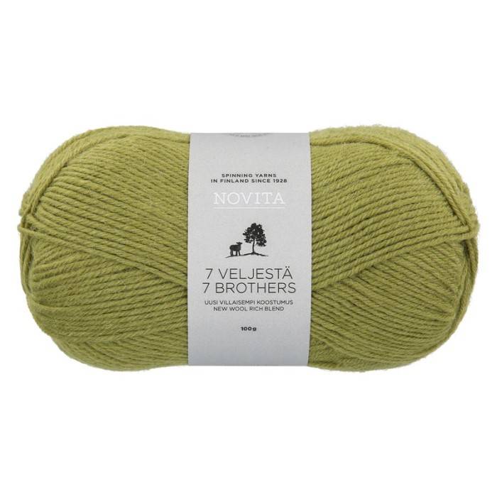 Novita 7 Bröder Aran Enfärgade 100g - Novita 7Bröder Kronärtskocka 330 - Novita7BröderKronärtskocka330