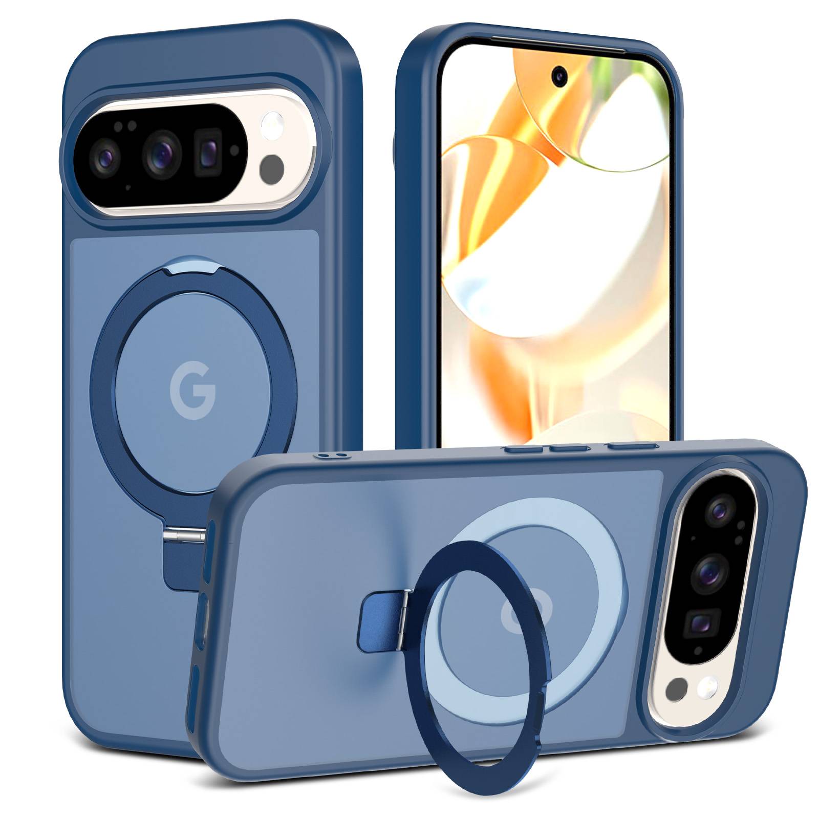 Hybridskal Magnetisk ringhållare Google Pixel 9 Pro Mörkblå