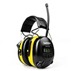 EARMUFF Gehörschutz mit AM/FM Radio, AUX Anschluss & 31 dB Dämmung | Radio hören & Musik vom Handy abspielen | elektronischer Ohrenschutz für Erwachsene | Schallschutz für Baustellen & Gartenarbeit