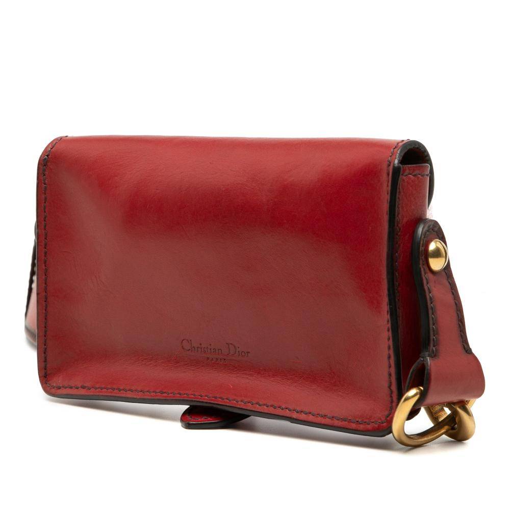 Dior Vintage Dior Saddle Bag Stl. - Dior Vintage Från Magasin - Red (L 11.50cm x W 18cm x D 3cm)