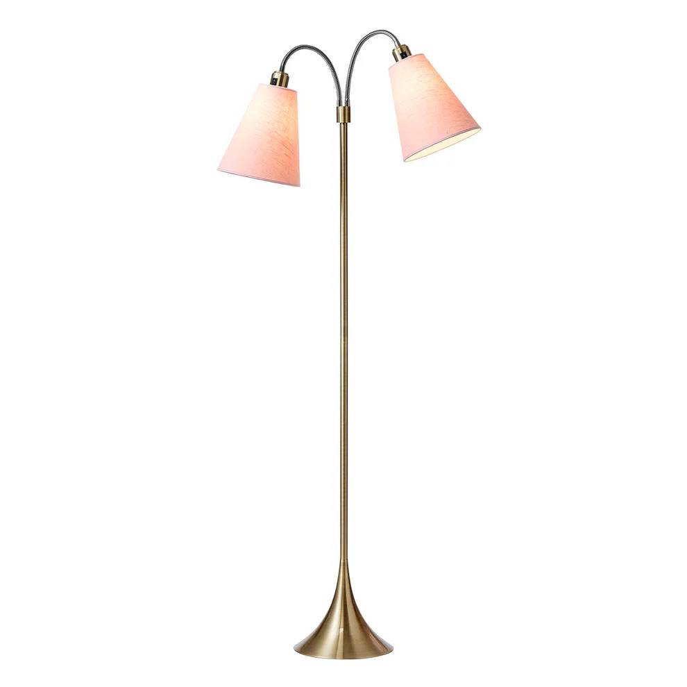Fodgænger Gulvlampe - Antik Messing - Støvet Rosa/Støvet Rosa - Nielsen Light