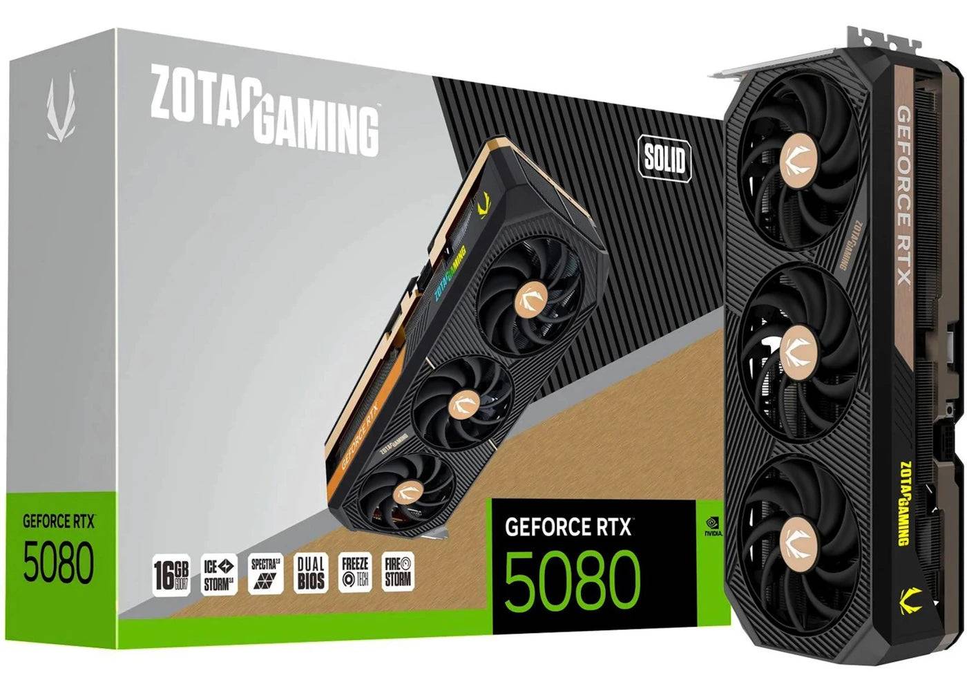 NVIDIA ZOTAC GeForce RTX 5080 SOLID ZT-B50800D-10P - One Size (One Size)