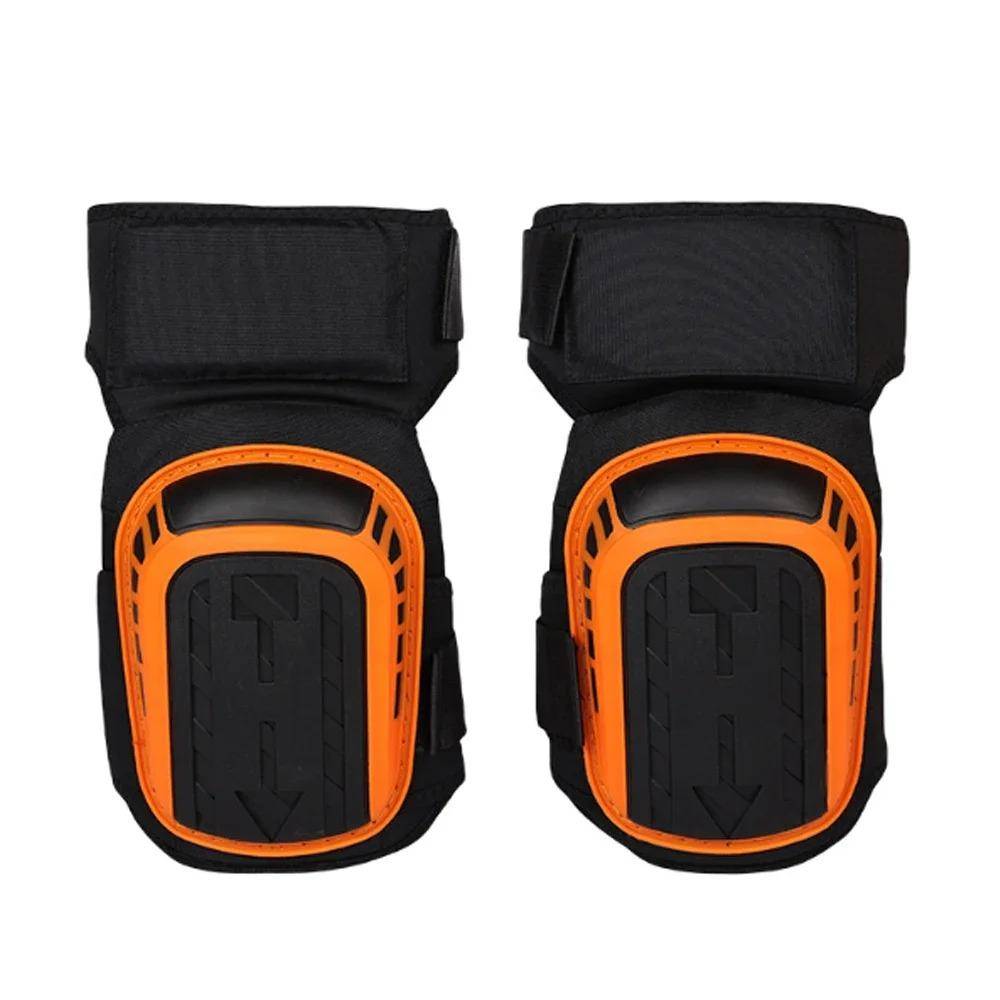 Professional Heavy Duty Eva Foam Knee Pads With Gel Cushion Adjustable Straps For Working Gardening orange