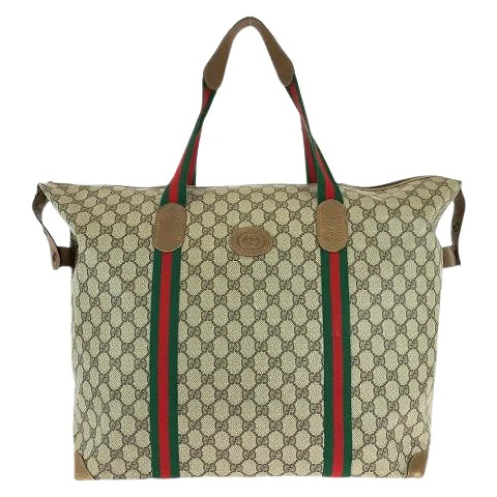Gucci Vintage - Pre-owned GG Supreme Canvas Leather Boston Bag Vintage - unisex - ONE Size - Läder