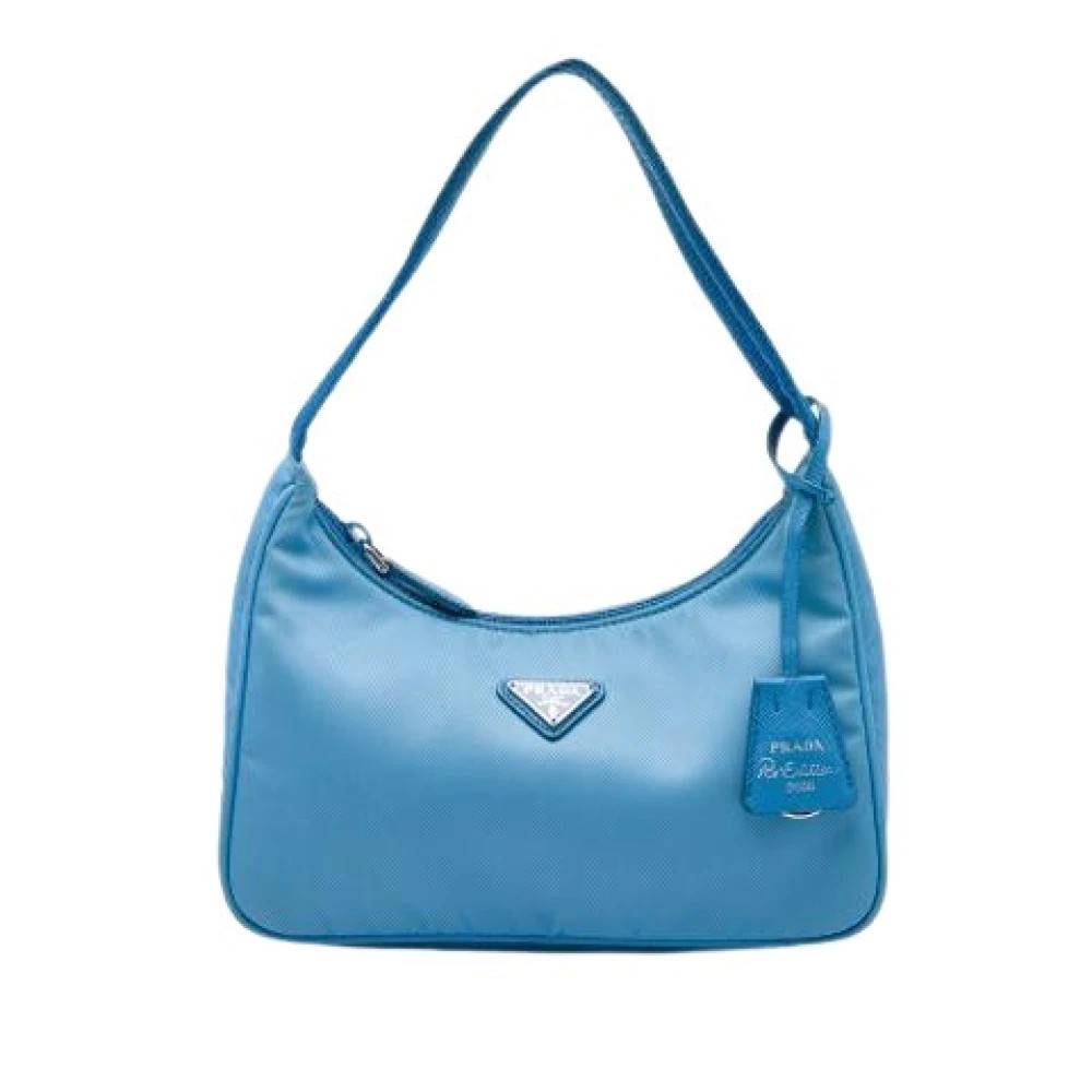 Prada Vintage Pre-owned Vintage Skuldertaske - Vintage - Dame - Blå - ONE SIZE - Uld
