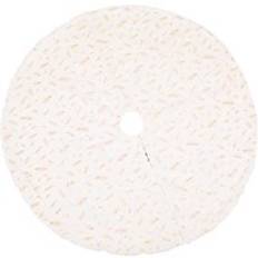 90/120cm runda julgran kjolar fjädrar broderad julgran kjol golvmatta för vardagsrumsmatta heminredning - Vit 120cm