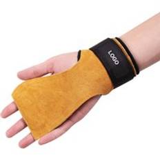 Durable Weightlifting Fitness Hand Grips Palm Protection Gloves Leather Deadlift Straps Lifting Grips for Gym Training