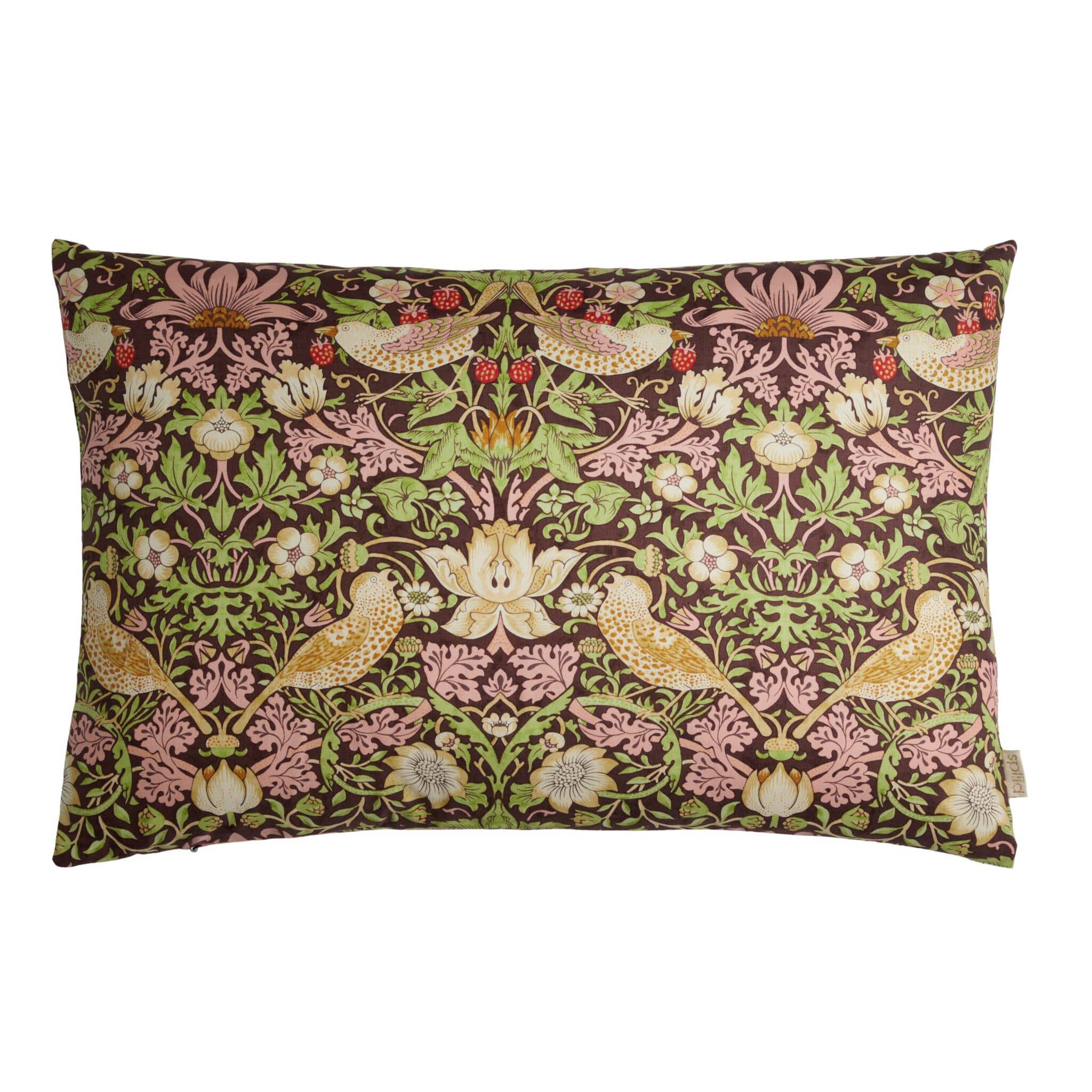 William Morris Pude - Strawberry Thief Chocolate - Spliid.