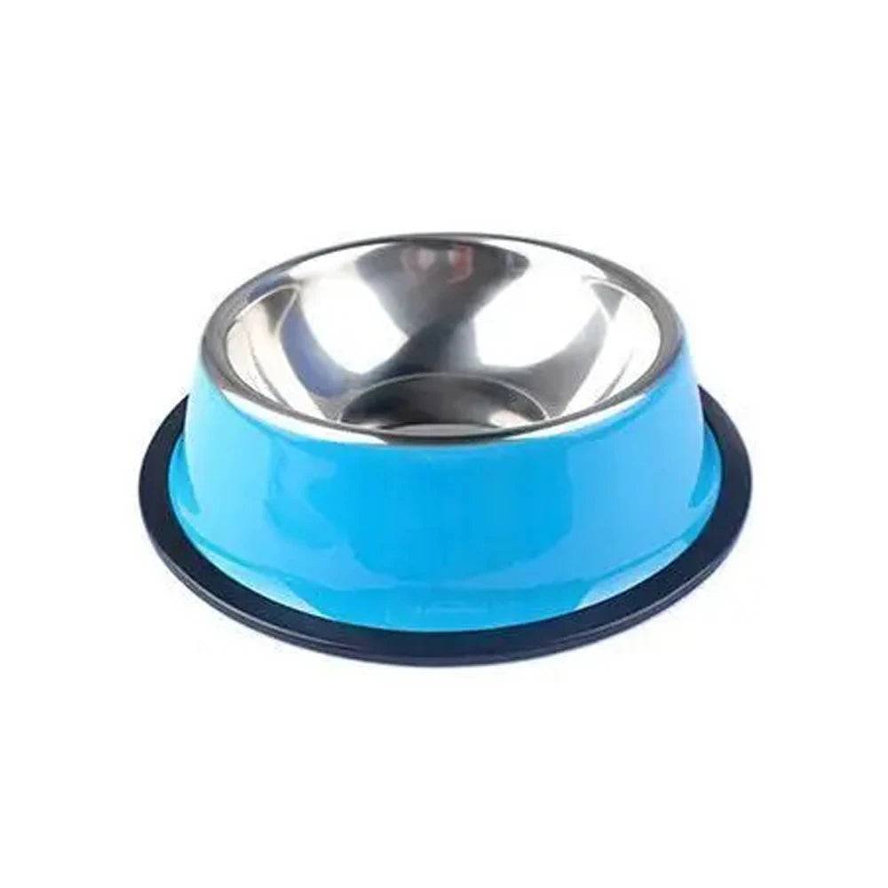Stainless Steel Anti-Slip Pet Food Bowl for Cats & Dogs - Blue / XL 26cmCustom Text / SP (XL 26cmCustom Text)