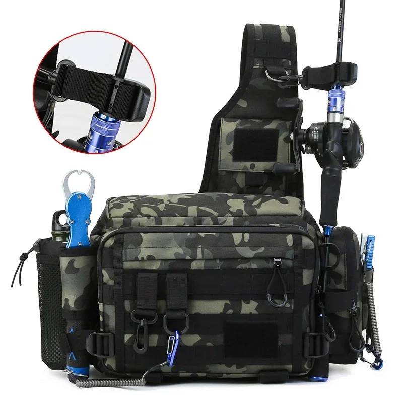 Large Capacity Lure Fishing Bag Multi-Function Waist Bag Fishing Rod Bait Tool Tactical Backpack Shoulder Bags Fishing Gear Case