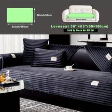 TEMU Smile Brand Plush Velvet Sofa Cover, Short Pile, Non-slip, Pet-friendly, , Machine Washable, Sofa Protector For Single, Double, Triple, And Seater Sofas, Polyester Fabric, 250-300g Square Weight