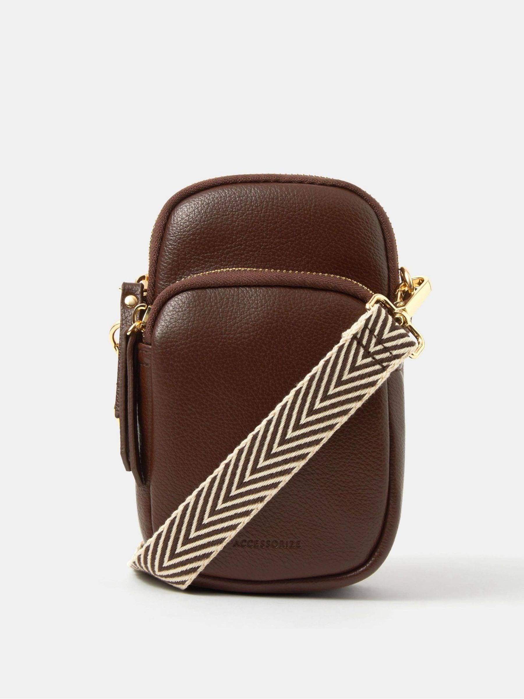 Accessorize Accessorize Brown Webbing Strap Phone Bag