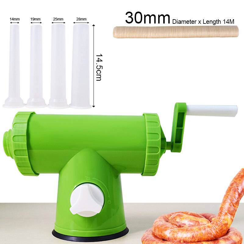 Manuell korvstoppare 2 kg korvtillverkare plastköttpåfyllning korvfyllningsverktyg stoppare trattrör - 1 stoppare 1 x 30mm