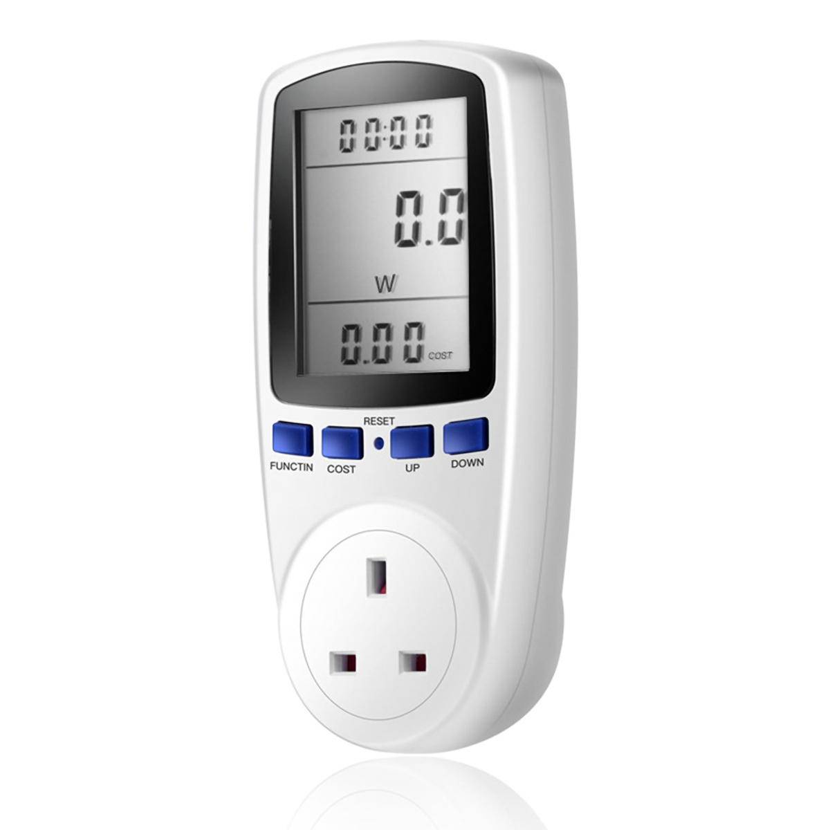LCD Din Rail digital timer Switch Socket 50/60Hz Strömspänning Strömavläsning US/EU/UK Plug