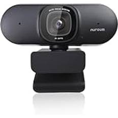 Nuroum V32AF 4K – autofokusering/synfält justerbar/auto-raming/1080P 60 fps PC-kamera med mikrofon brusreducering, USB-plug&play-webbkamera för laptop/stationär dator