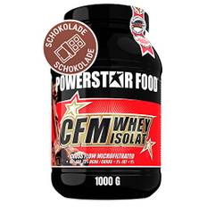 Powerstar 100% CFM WHEY ISOLAT 1000 g | 96,5% Protein i.Tr. | Iso Whey Protein-Pulver zum Muskelaufbau | Deutsche Herstellung | Hochdosiertes Eiweiß-Pulver aus Weidemilch | Double Chocolate