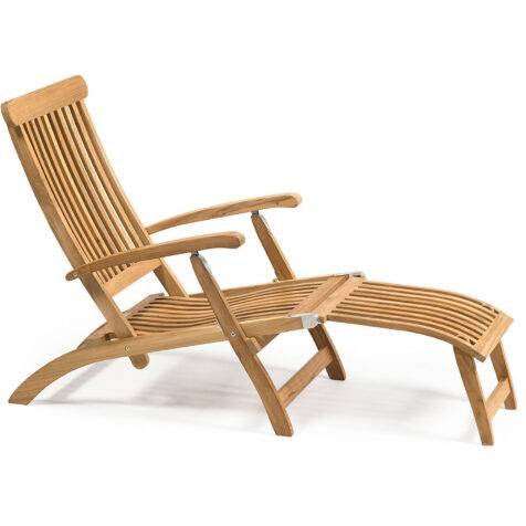 Inout form däckstol teak - Träfärgad