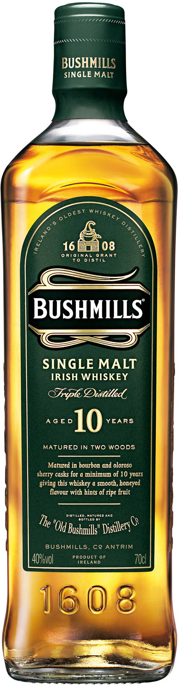 Bushmills 10 Års Single Malt 70 cl. 40% | 70 CL.