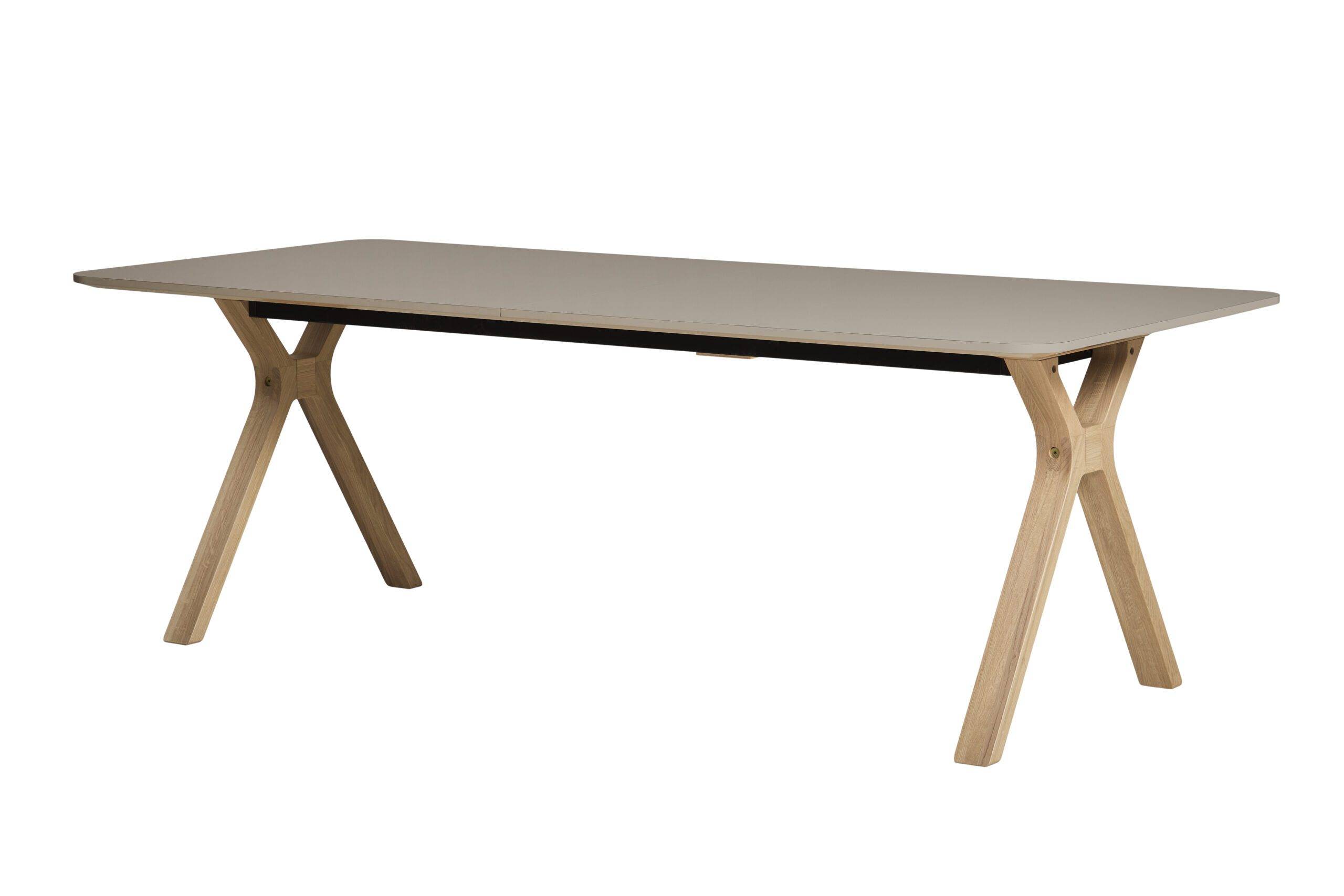 Space Bord, massivt træ - 360 til 480 cm Hvid Hvidpigmenteret Eg 420 cm.