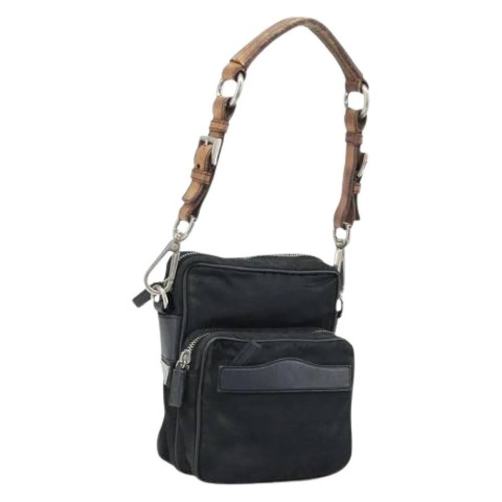 Prada Vintage Pre-owned Vintage Nylon Skuldertaske - Vintage - Dame - Sort - ONE SIZE - Uld