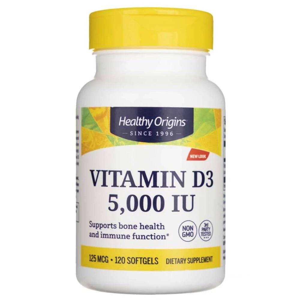 Vitamine D3 5000 IU, 120 softgels- Healthy Origins