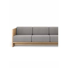 Brdr. Krüger - Karm 3 Personers Sofa - Eg Klar Voks Olieret - 3 Personers Sofa - Hallingdal, Grå Tekstil - 0113 - L210 cm H72 cm B81 cm