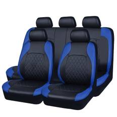 TEMU 1 Set Luxury Leather Car For Seat Covers, 5-for Seat Universal Fit, Easy Clean, Durable Sponge Filled, Non-textile Weave, Protection
